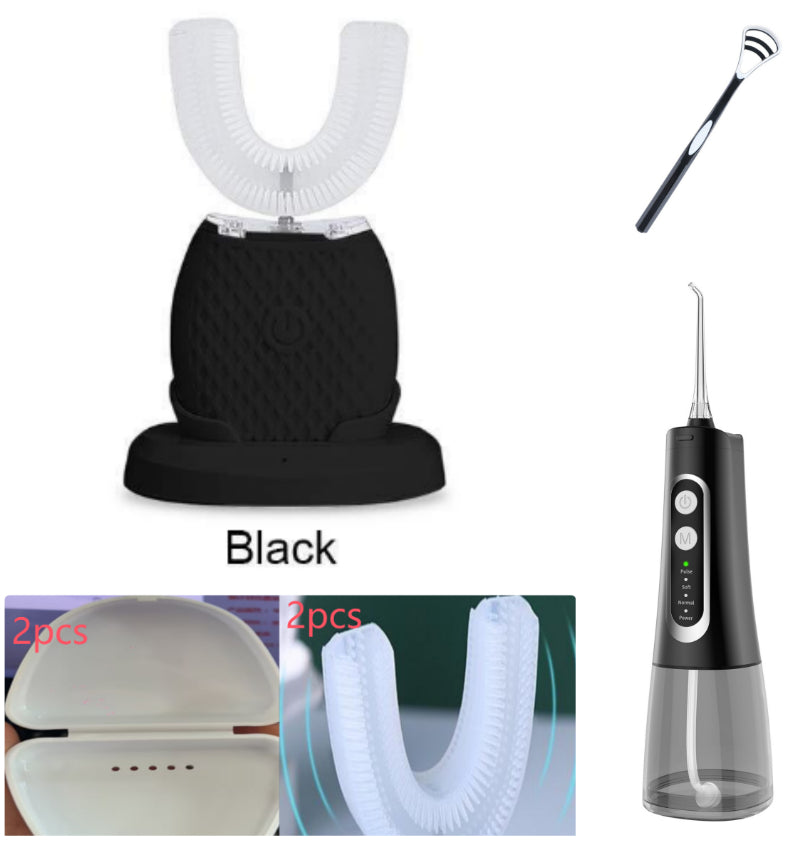 360 Degrees Intelligent Automatic Electric  Toothbrush Waterproof U Type Tooth Brush Whitening Blue Light USB Charging-e6112f8316c1e8d57a43a60a20b9adec