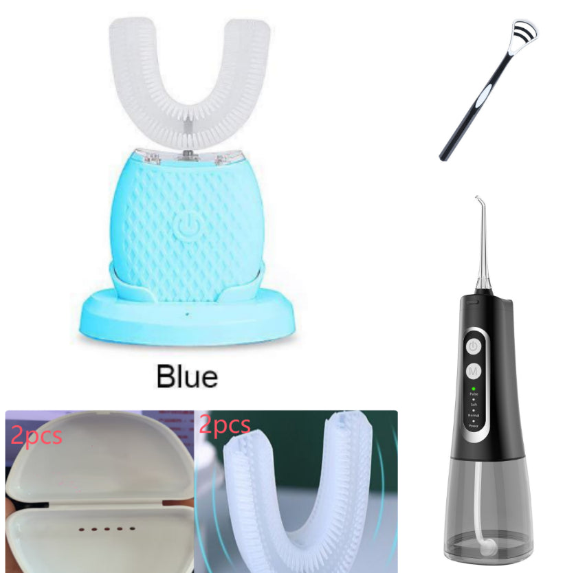 360 Degrees Intelligent Automatic Electric  Toothbrush Waterproof U Type Tooth Brush Whitening Blue Light USB Charging-a181190b0a82a3ba0812dfc622142829
