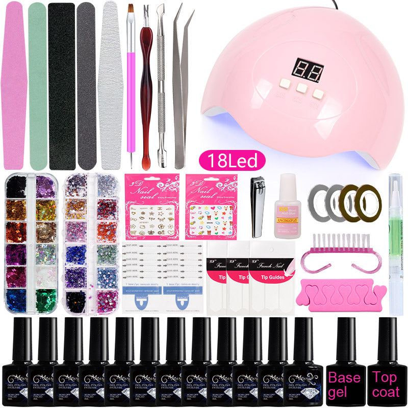 Nail Tool Set For Beginners Home Nail Lamp Nail Polish Polisher-e83cc42ae6566ff2d0f184644482e402