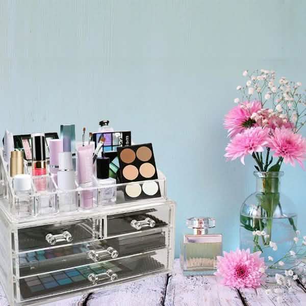 2-Pack: Acrylic Makeup Organizer Cosmetic Jewelry Display Box-2-Pack: Acrylic Makeup Organizer Cosmetic Jewelry Display Box
