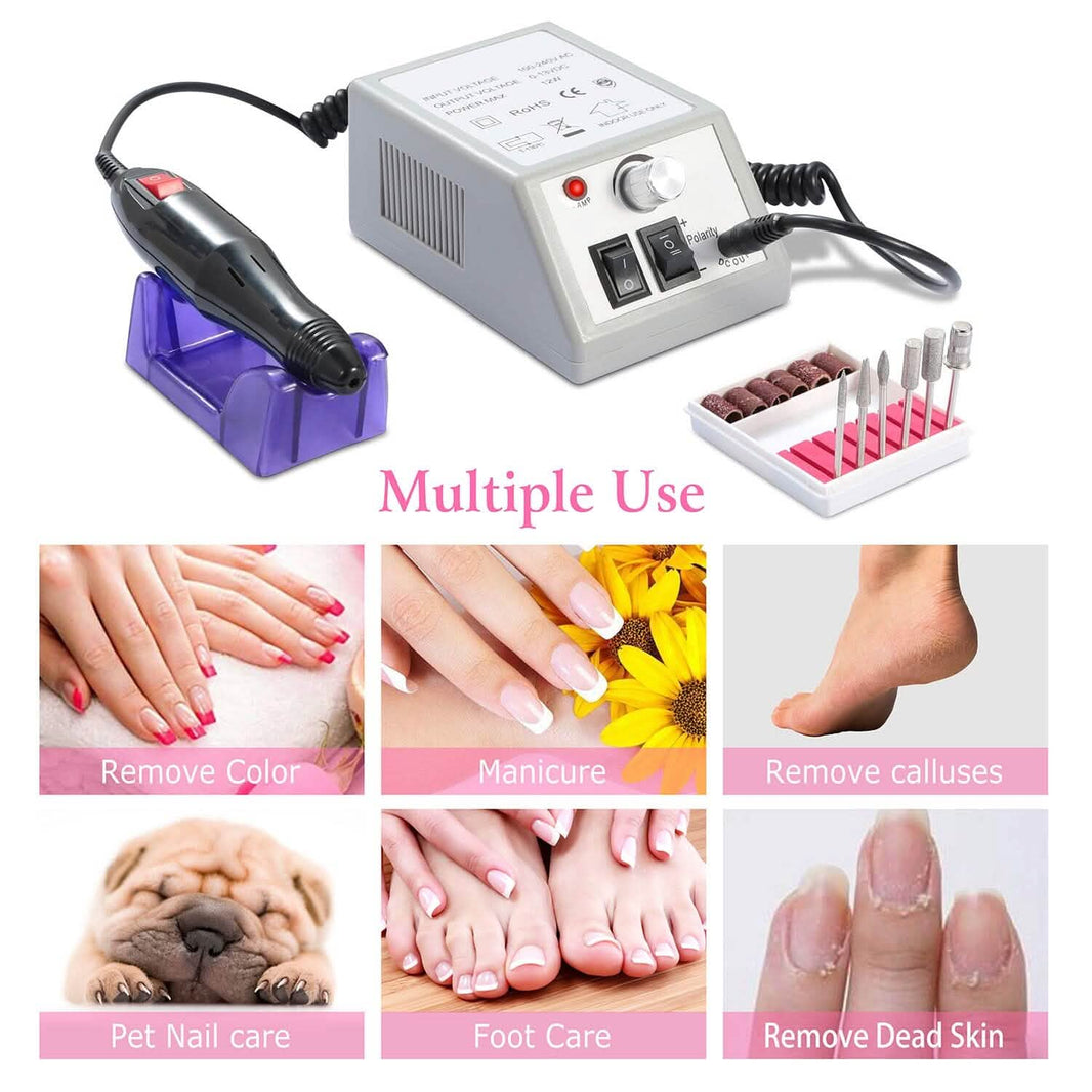 Acrylic Nail Drill Machine 20000RPM with 6 Bits Cuticle Grinder Kit-Acrylic Nail Drill Machine 20000RPM with 6 Bits Cuticle Grinder Kit