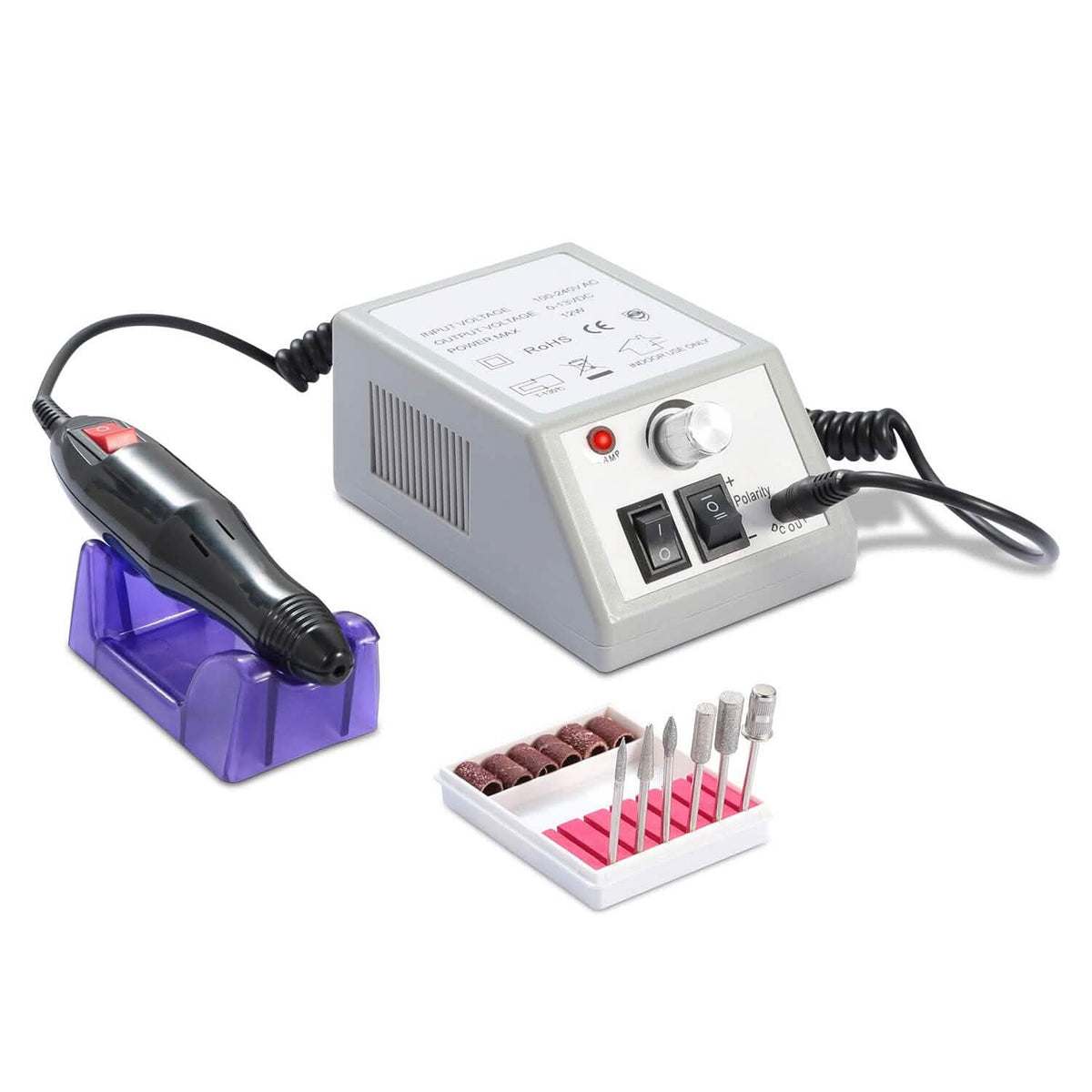 Acrylic Nail Drill Machine 20000RPM with 6 Bits Cuticle Grinder Kit-Acrylic Nail Drill Machine 20000RPM with 6 Bits Cuticle Grinder Kit