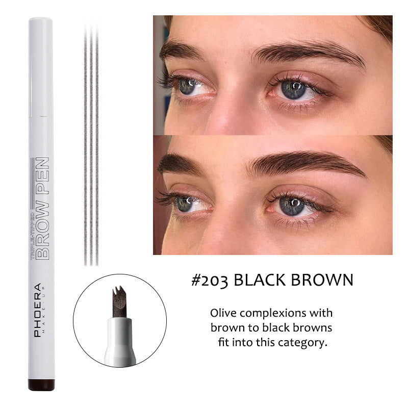New Long Lasting Ultra-Fine Four-Comb Eyebrow Pencil-b50e12fb11059e7baf74213a254ff2f4