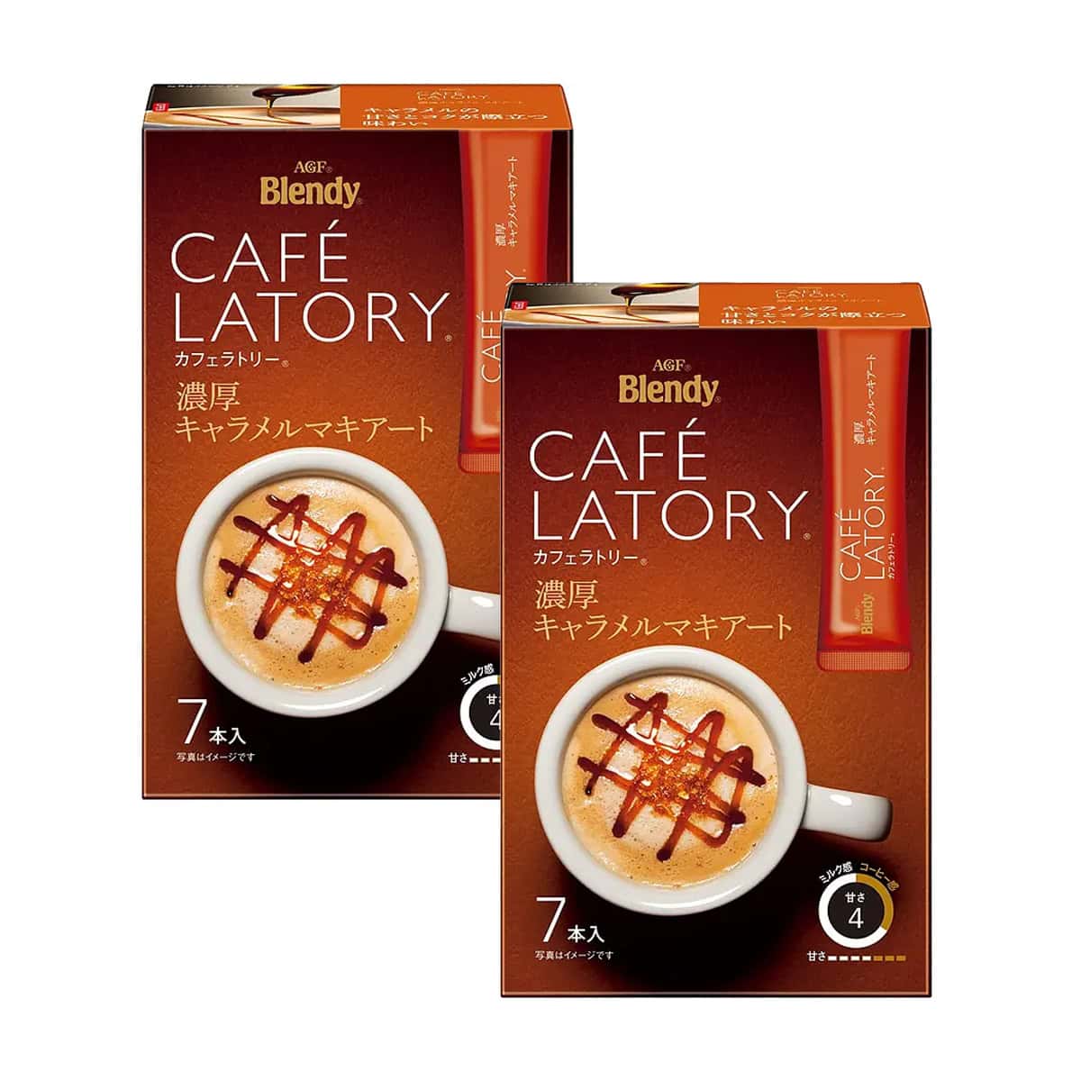 AGF Blendy Cafe Latory Caramel Macchiato 7 Sticks x 2 Boxes-AGF Blendy Cafe Latory Caramel Macchiato 7 Sticks x 2 Boxes