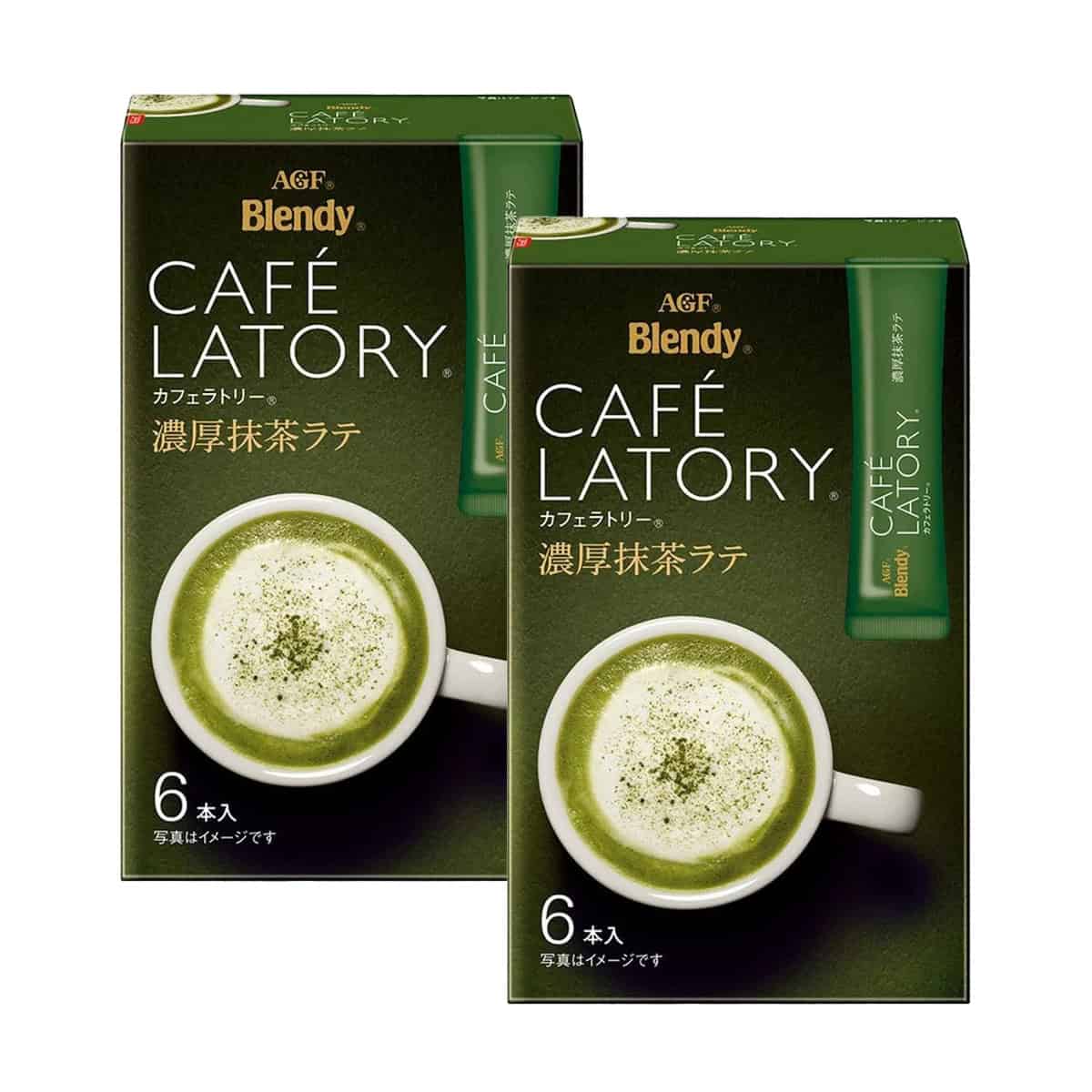 AGF Blendy Cafe Latory Matcha Green Tea Latte Powder 6 Sticks x 2 Boxes-AGF Blendy Cafe Latory Matcha Green Tea Latte Powder 6 Sticks x 2 Boxes