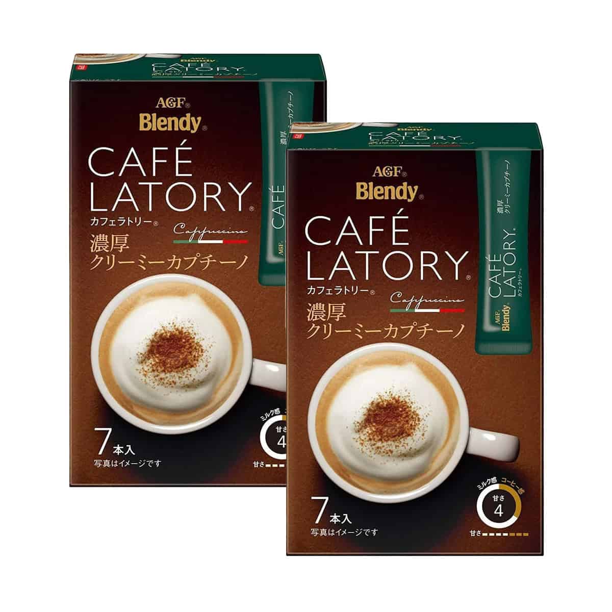 AGF Blendy Cafe Latory Rich Creamy Cappuccino 7 Sticks x 2 Boxes-AGF Blendy Cafe Latory Rich Creamy Cappuccino 7 Sticks x 2 Boxes