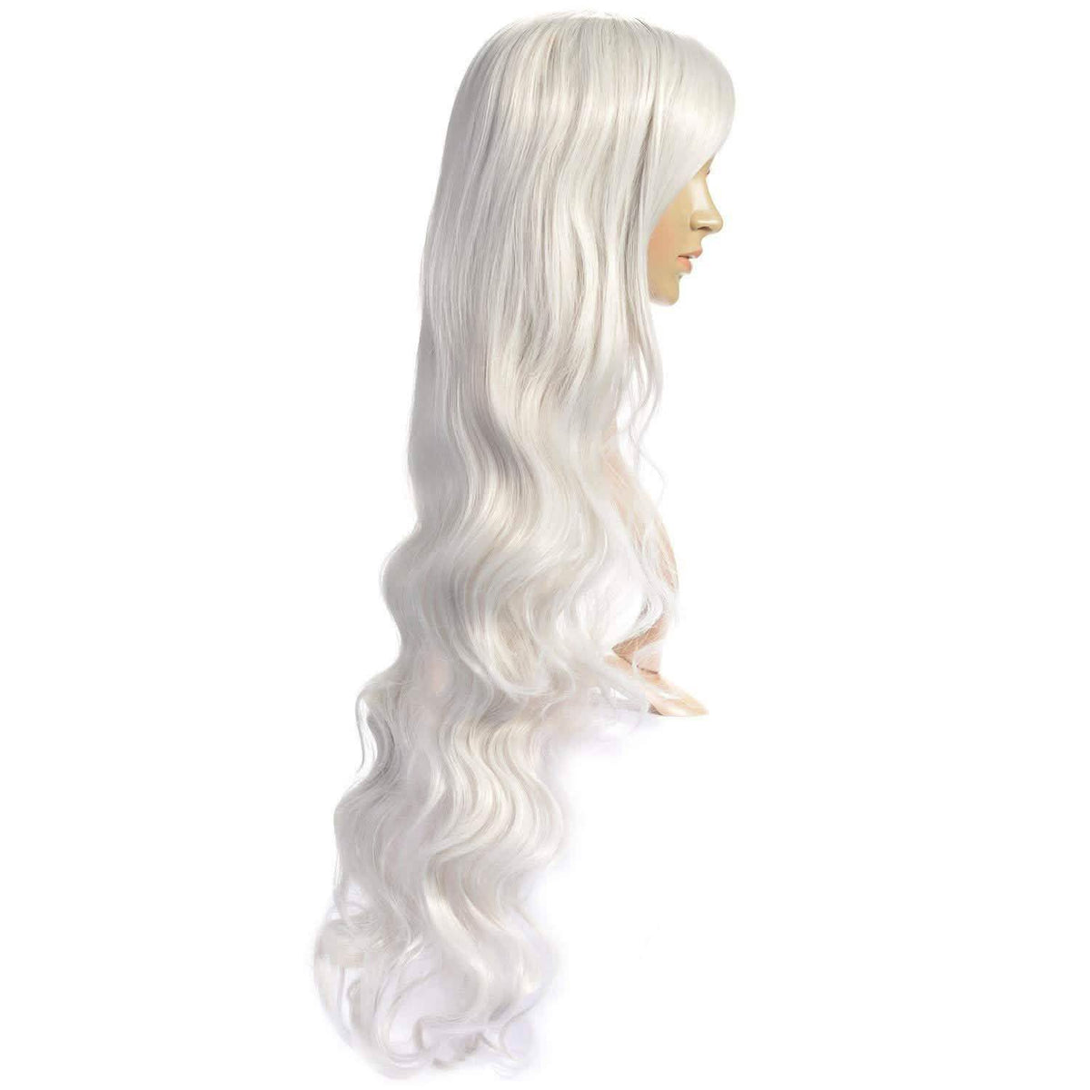 AGPTEK 33 Inch Heat Resistant Curly Wavy Long Silver Hair Wig-AGPTEK 33 Inch Heat Resistant Curly Wavy Long Silver Hair Wig