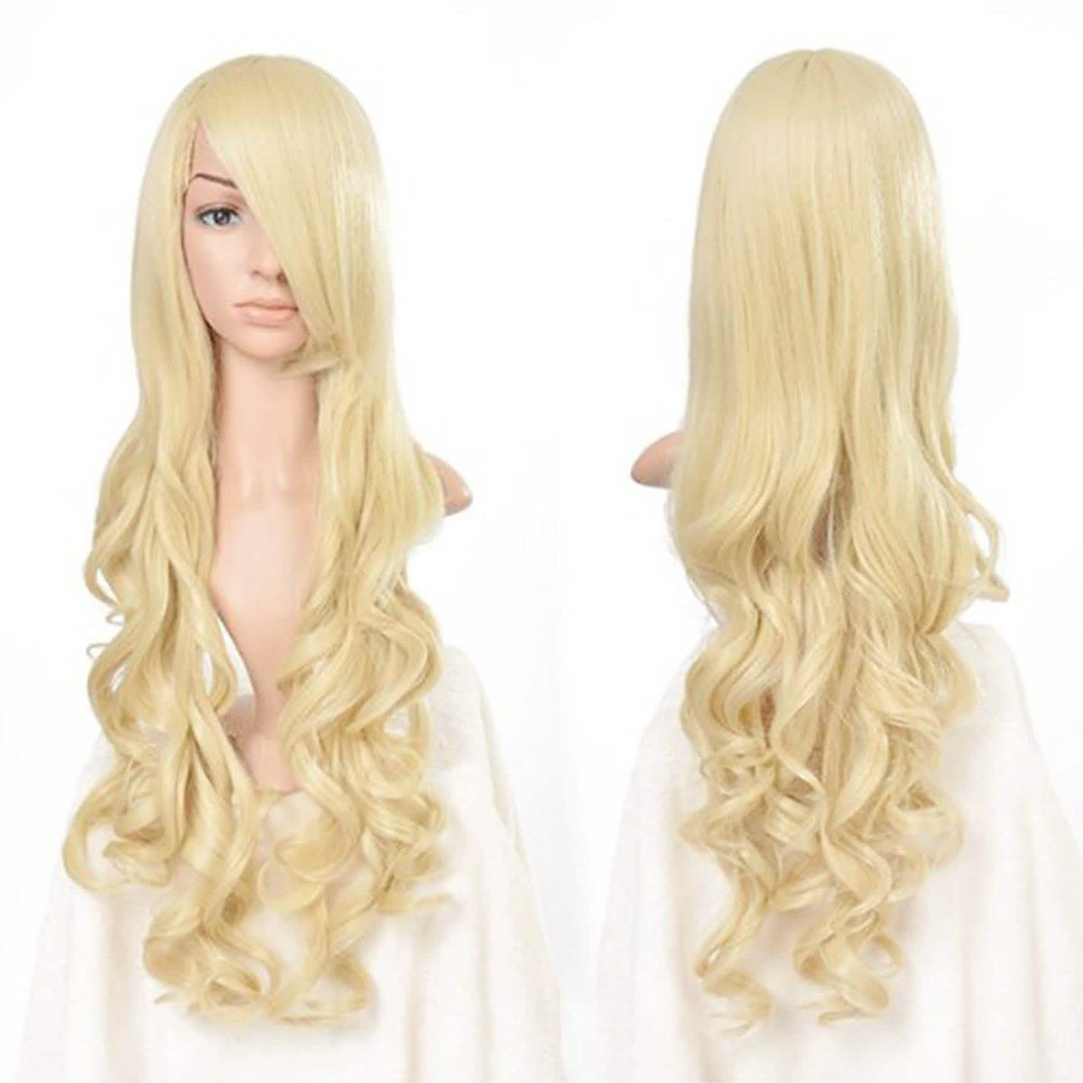 AGPTEK 33 Inch Heat Resistant Curly Wavy Long Wigs Blond Hair-AGPTEK 33 Inch Heat Resistant Curly Wavy Long Wigs Blond Hair
