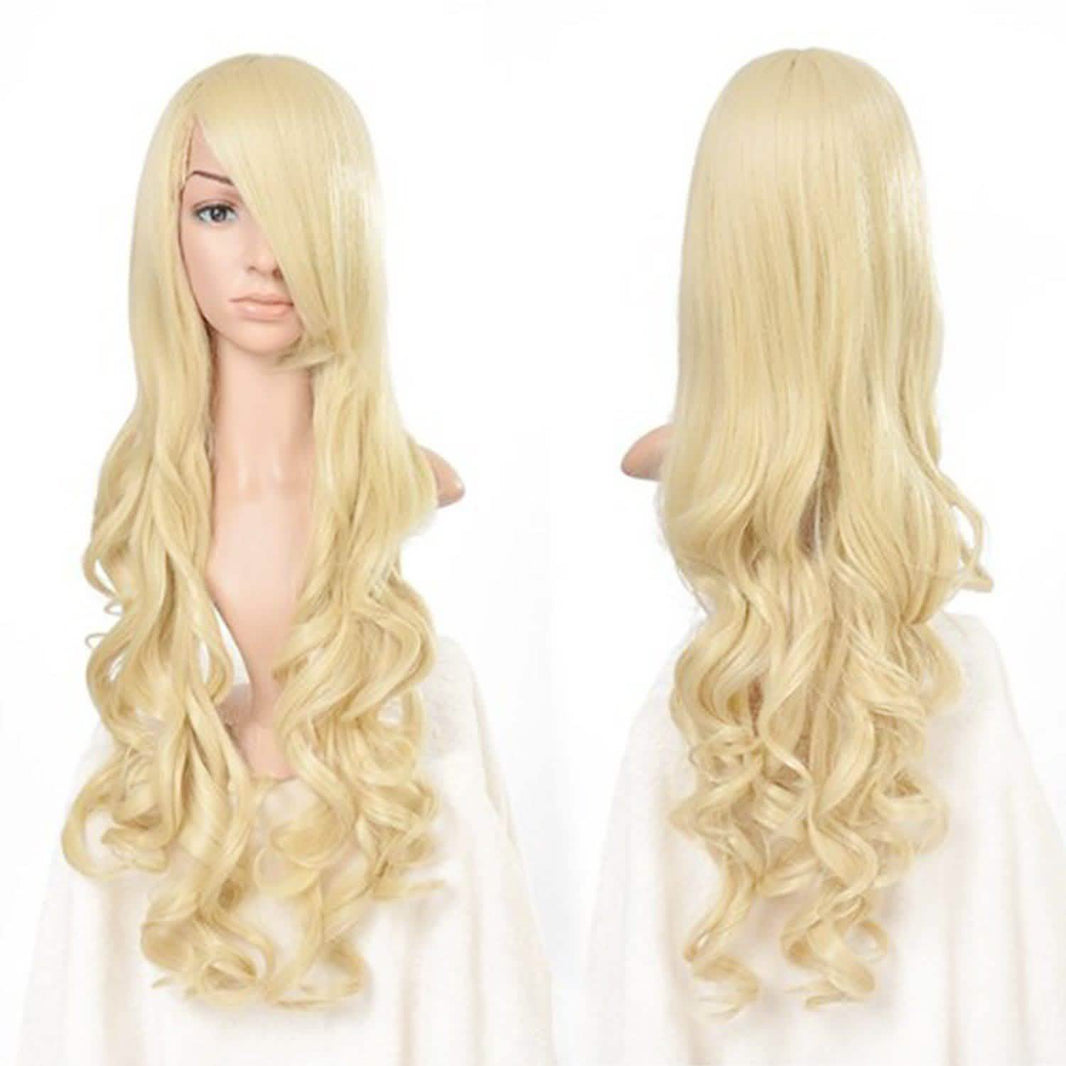 AGPTEK 33 Inch Heat Resistant Curly Wavy Long Wigs Blond Hair-AGPTEK 33 Inch Heat Resistant Curly Wavy Long Wigs Blond Hair