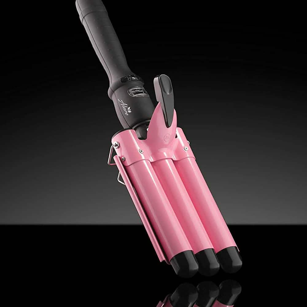 Alure Three Barrel Curling Iron Wand with LCD Temperature Display-Alure Three Barrel Curling Iron Wand with LCD Temperature Display