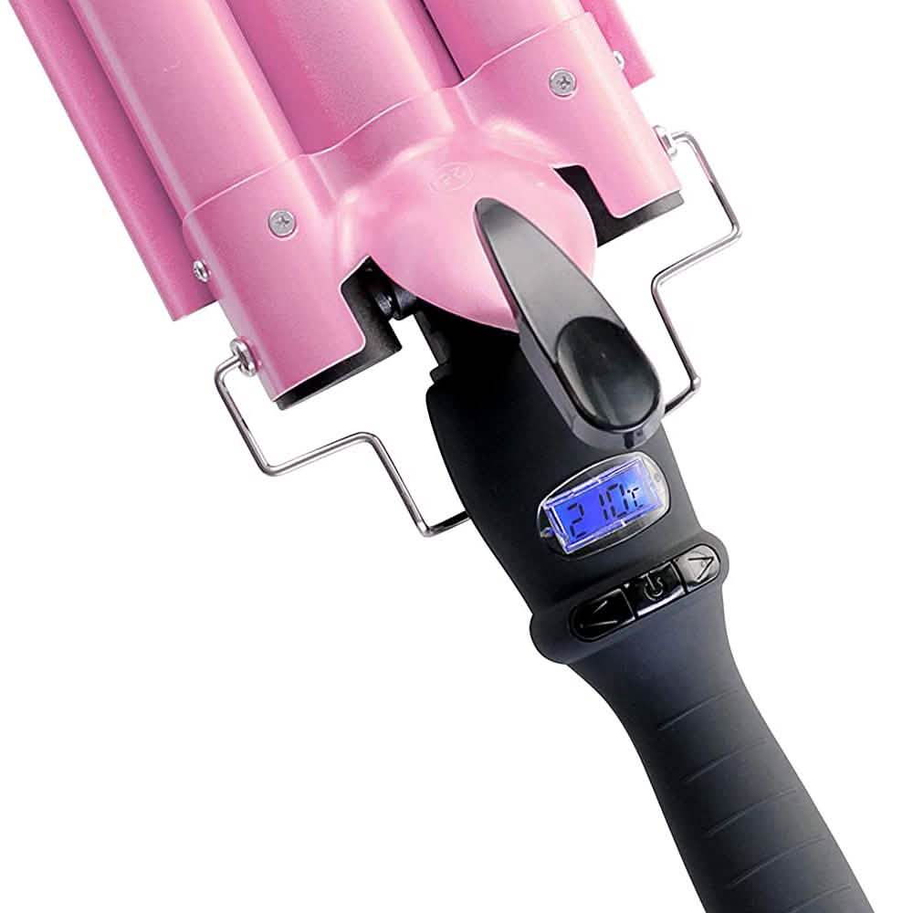 Alure Three Barrel Curling Iron Wand with LCD Temperature Display-Alure Three Barrel Curling Iron Wand with LCD Temperature Display