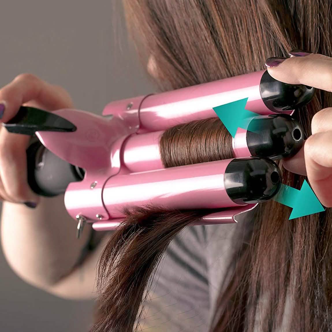 Alure Three Barrel Curling Iron Wand with LCD Temperature Display-Alure Three Barrel Curling Iron Wand with LCD Temperature Display