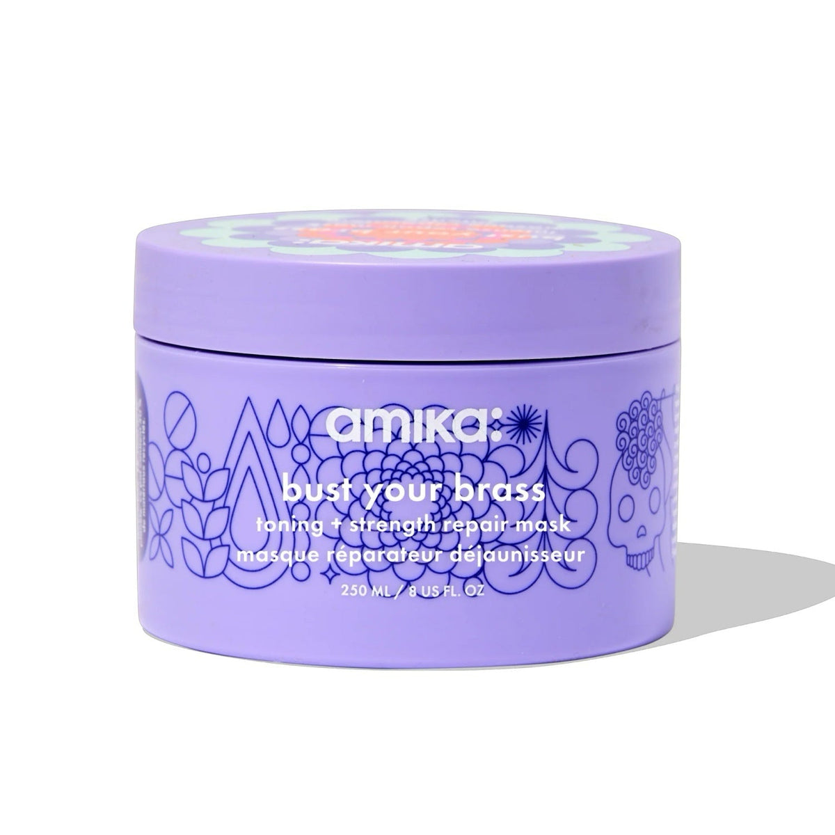 Amika Bust Your Brass Toning + Strength Repair Mask 8 Oz-Amika Bust Your Brass Toning + Strength Repair Mask 8 Oz