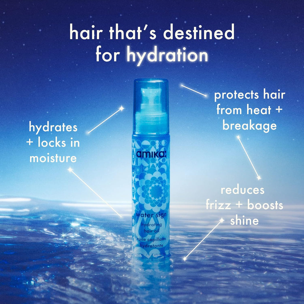 Amika Water Sign Hydrating Hair Oil with Hyaluronic Acid 1.7 Oz-Amika Water Sign Hydrating Hair Oil with Hyaluronic Acid 1.7 Oz