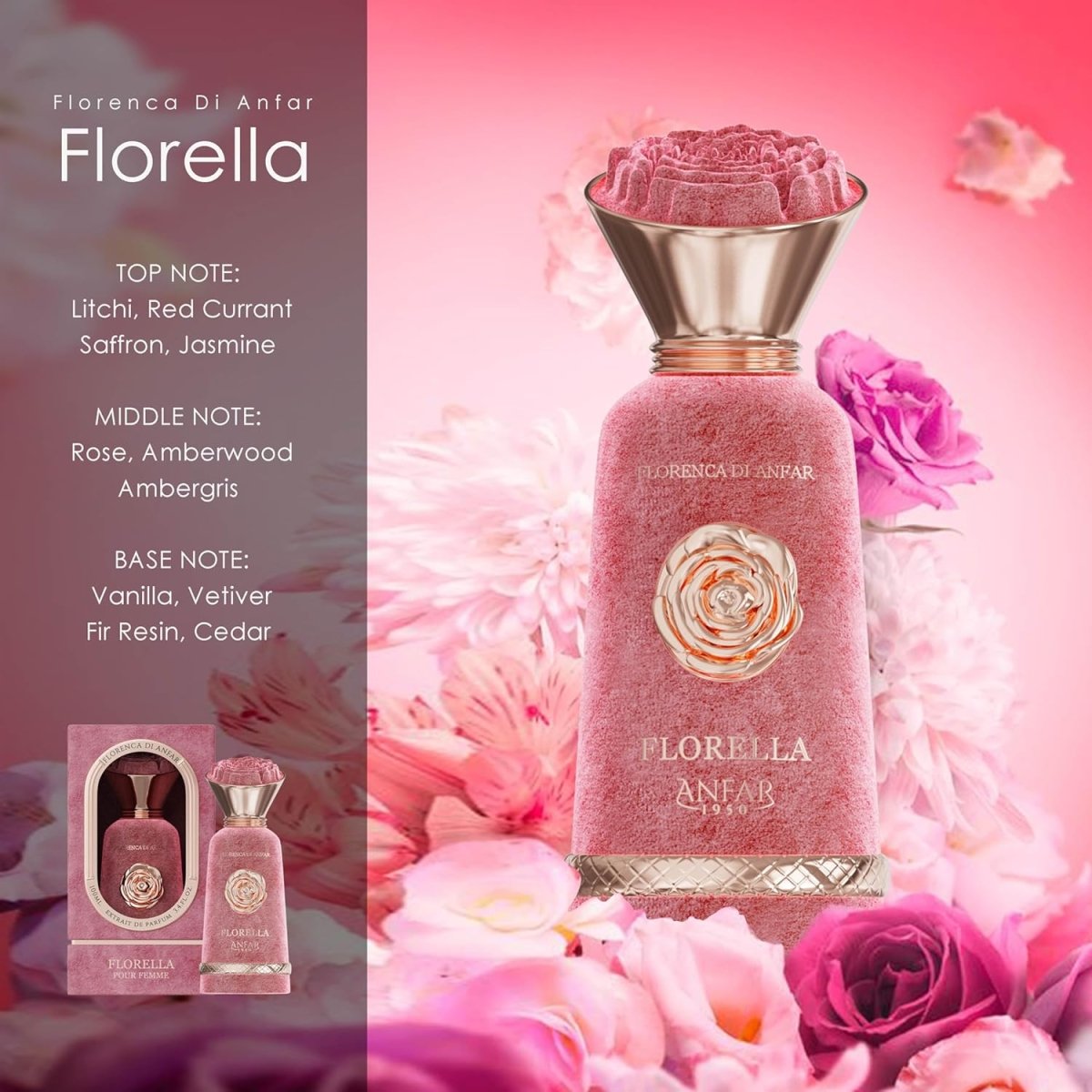 Anfar Florella Extrait De Parfum for Women 100ml 3.4Oz 1950-Anfar Florella Extrait De Parfum for Women 100ml 3.4Oz 1950