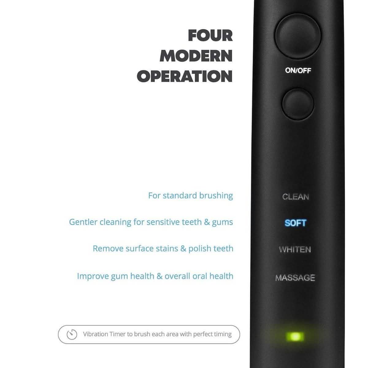 AquaSonic Black Series Pro Ultra Whitening 40,000 VPM Rechargeable Electric Toothbrush-AquaSonic Black Series Pro Ultra Whitening 40,000 VPM Rechargeable Electric Toothbrush