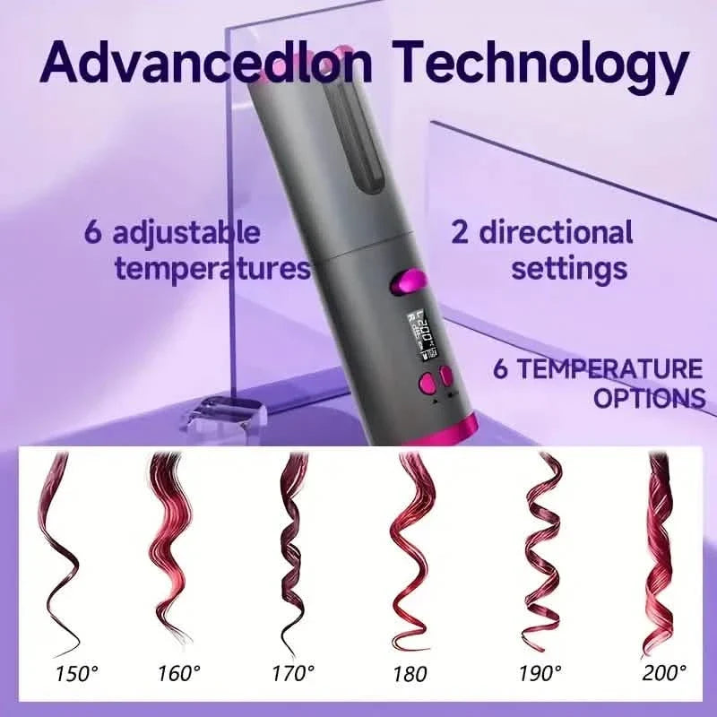 Automatic Curling Iron for Full-bodied Hair with 5 Temperature Settings-Automatic Curling Iron for Full-bodied Hair with 5 Temperature Settings