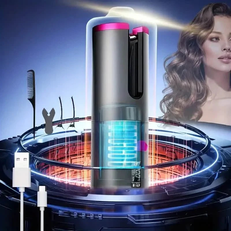 Automatic Curling Iron for Full-bodied Hair with 5 Temperature Settings-Automatic Curling Iron for Full-bodied Hair with 5 Temperature Settings