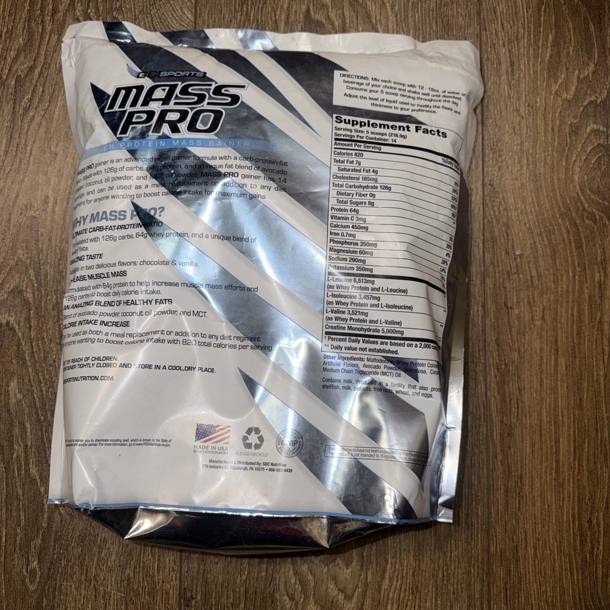 G6 Sports Mass Pro High Protein Mass Gainer — Vanilla, 14 Servings-G6 Sports Mass Pro High Protein Mass Gainer — Vanilla, 14 Servings