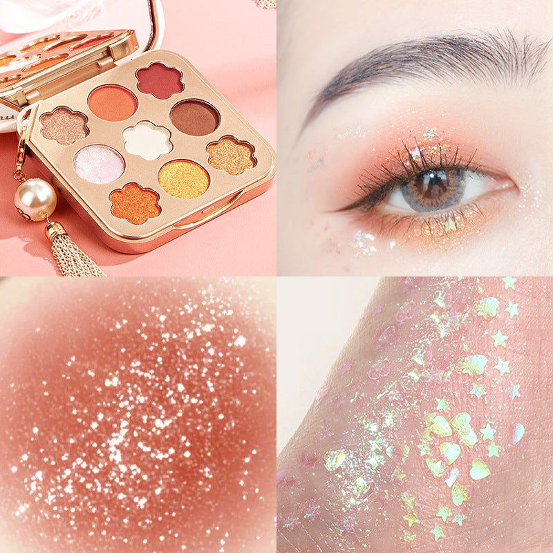 Nine Colors Matte Pearlescent Waterproof Long Lasting Star Bright Diamond Eyeshadow Palette-13d4468ca4103351104c0f17b22fe588