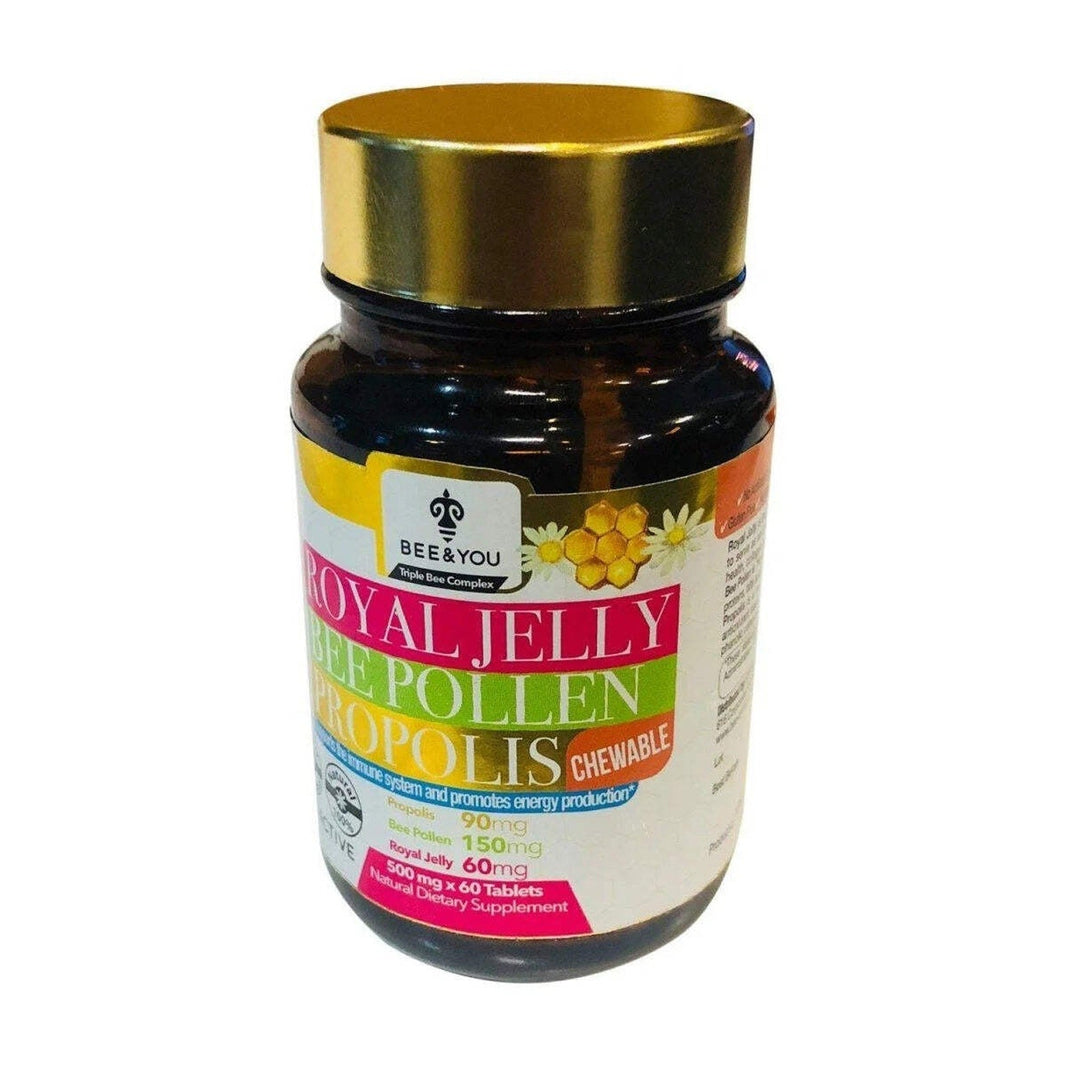 Bee and You Royal Jelly + Propolis + Bee Pollen Chewable Tablets - High Potency-Bee and You Royal Jelly + Propolis + Bee Pollen Chewable Tablets - High Potency