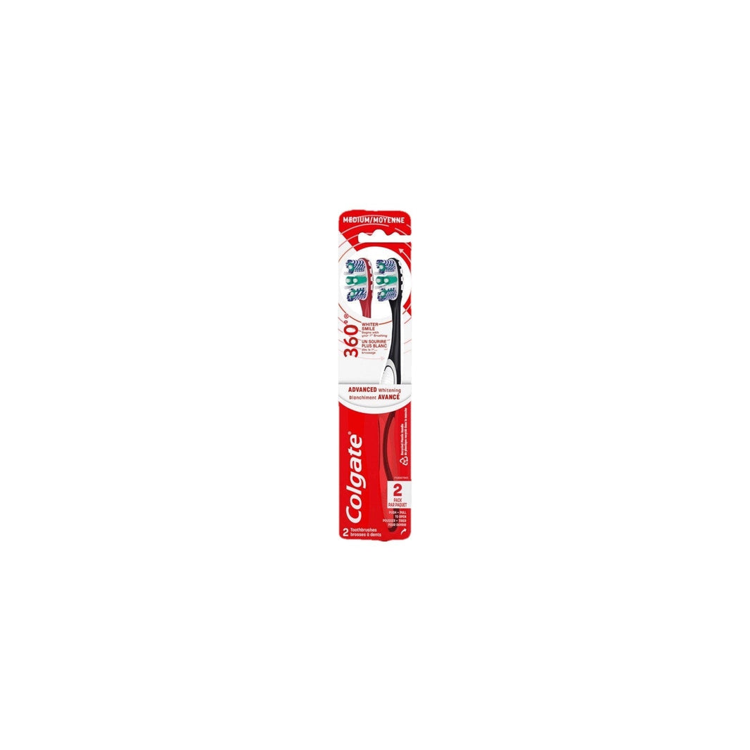 Colgate 360 Optic White Advanced Whitening Toothbrush, 2 Count-Colgate 360 Optic White Advanced Whitening Toothbrush, 2 Count