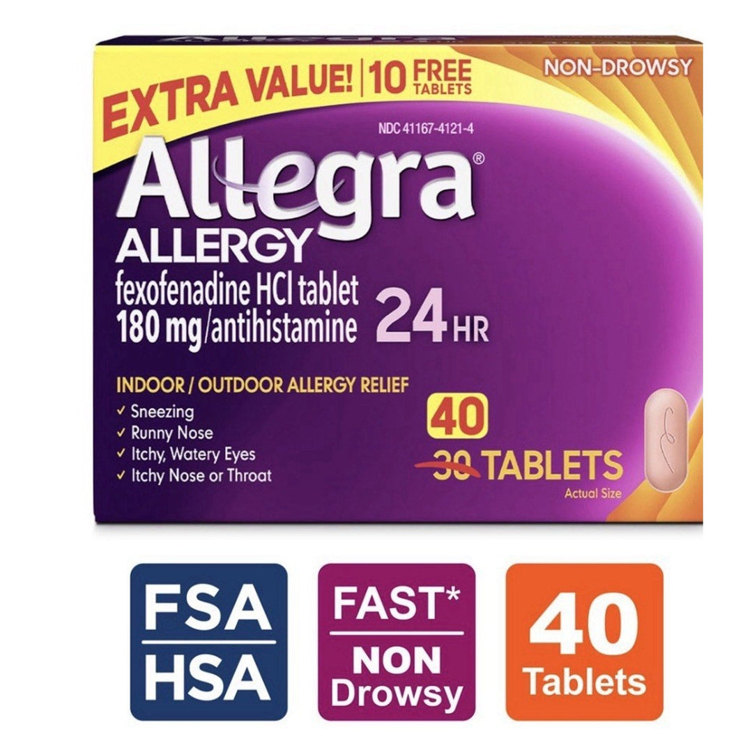 Allegra 24HR Allergy Relief, 180mg, 40 Tablets-Allegra 24HR Allergy Relief, 180mg, 40 Tablets