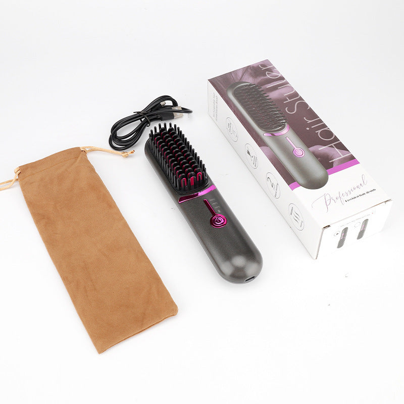 Wireless Straight Comb USB Charging Hairdressing Comb Rolls-d507beaf28f44129ffcc19322dc8bdcc