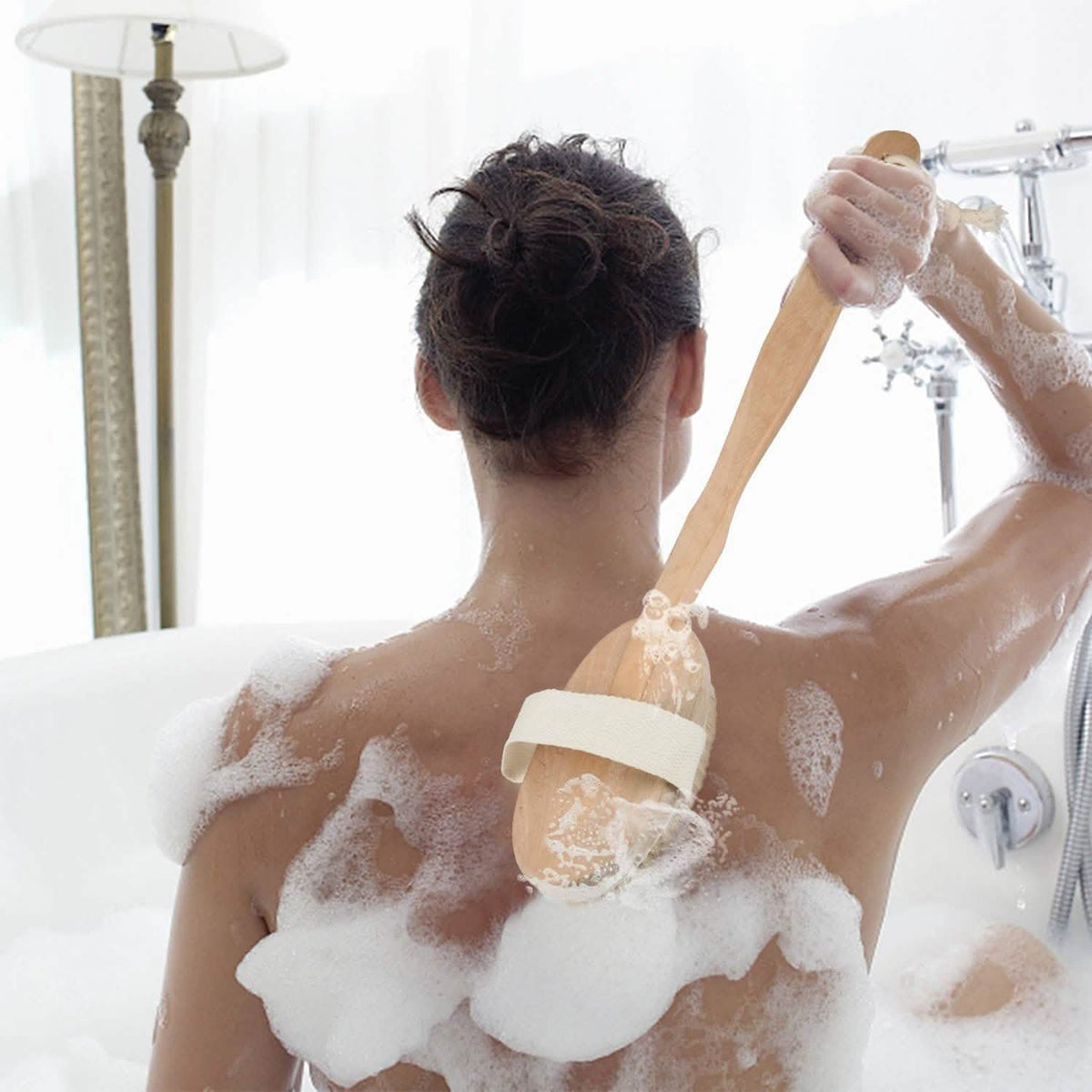 Bath Brush 15" Shower Body Back Scrubber-Bath Brush 15" Shower Body Back Scrubber