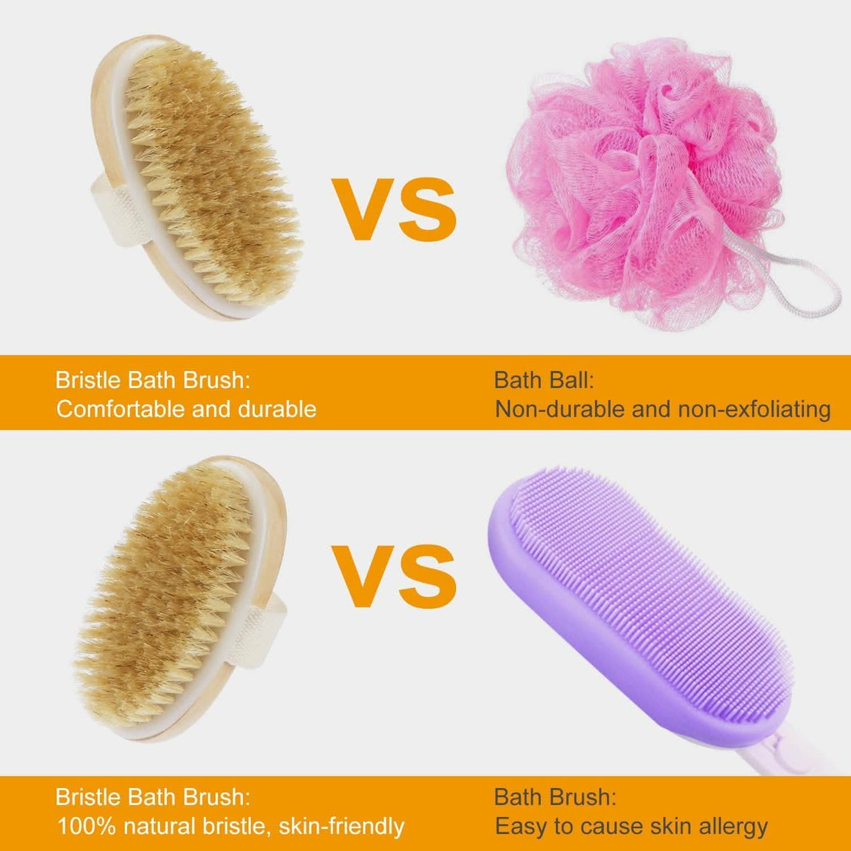 Bath Brush 15" Shower Body Back Scrubber-Bath Brush 15" Shower Body Back Scrubber
