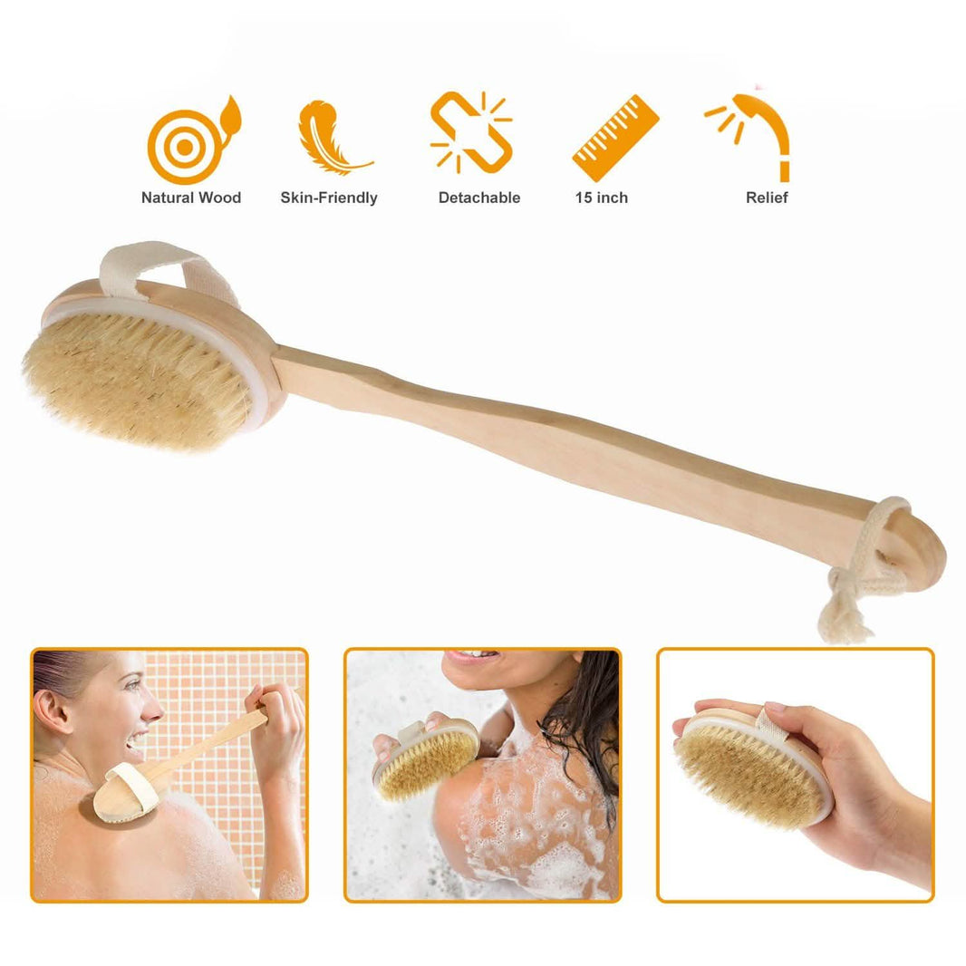 Bath Brush 15" Shower Body Back Scrubber-Bath Brush 15" Shower Body Back Scrubber