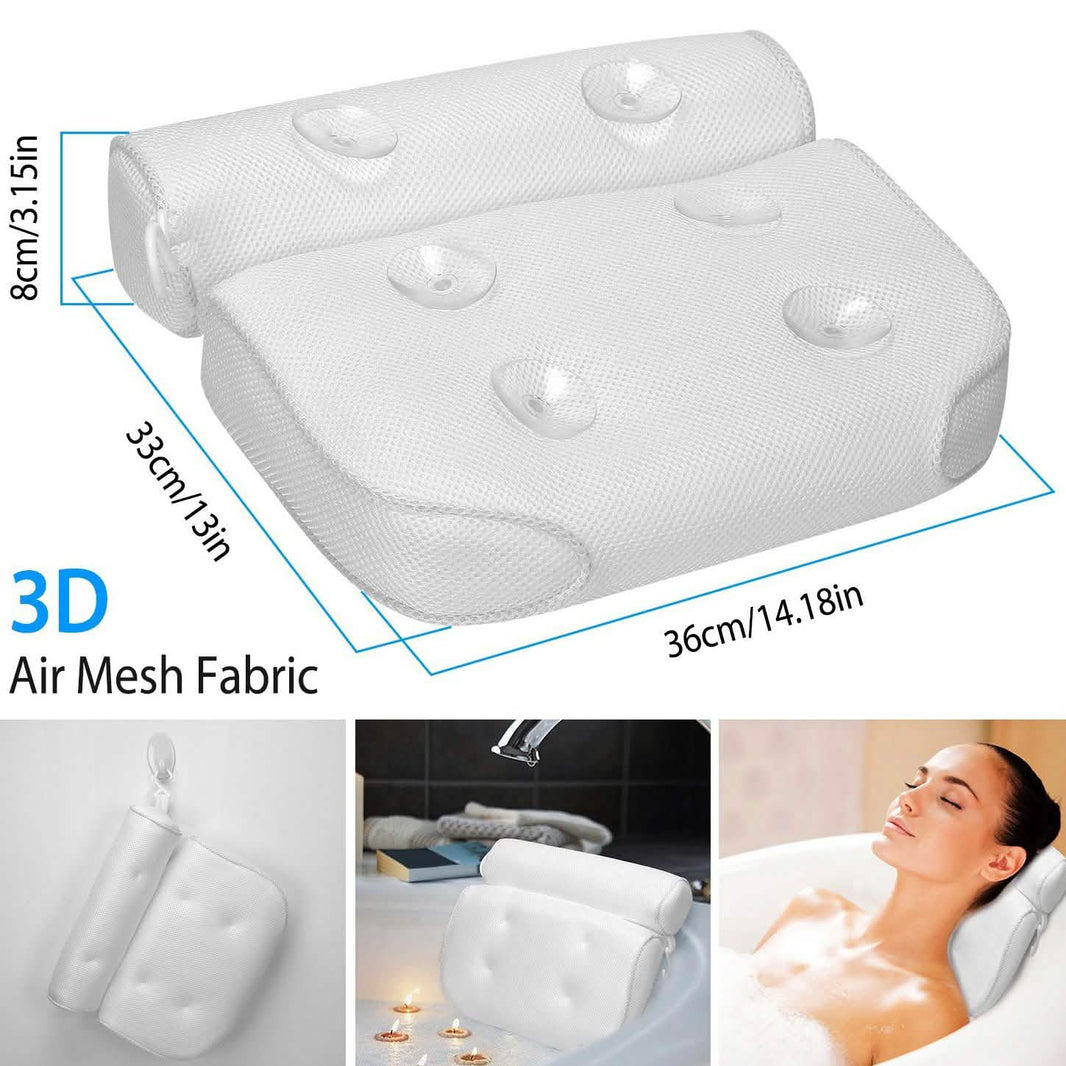 Bathtub Pillow Suction Cup Bath Pillow Air Mesh-Bathtub Pillow Suction Cup Bath Pillow Air Mesh