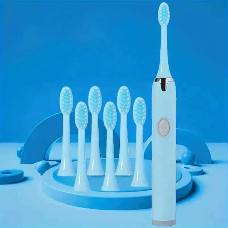 Battery Operated Toothbrush Kit with 6 Soft Bristles-Battery Operated Toothbrush Kit with 6 Soft Bristles