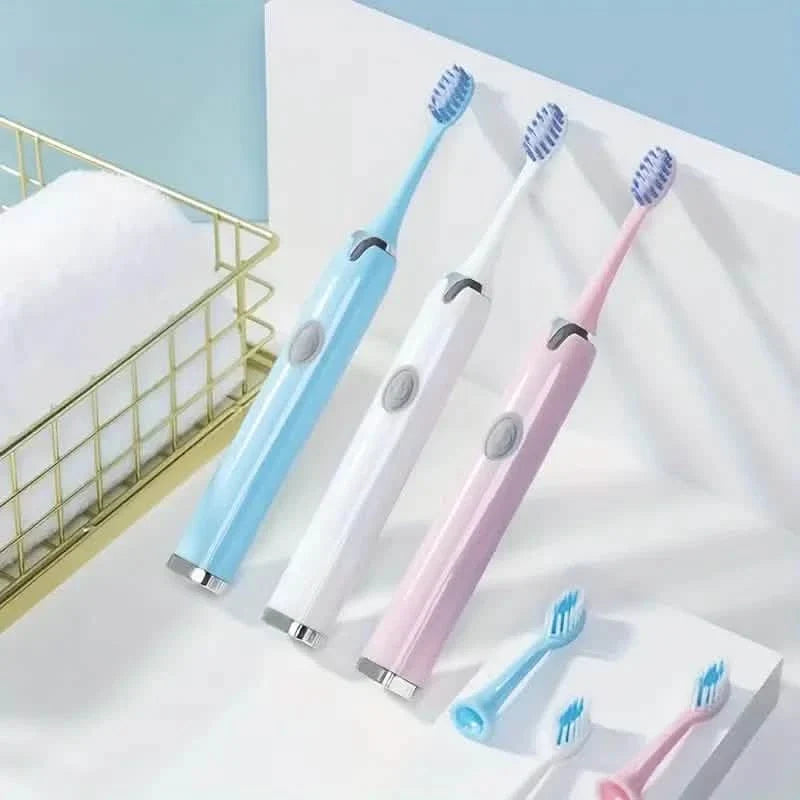 Battery Operated Toothbrush Kit with 6 Soft Bristles-Battery Operated Toothbrush Kit with 6 Soft Bristles