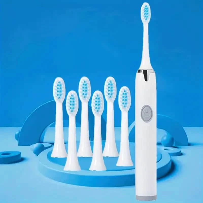 Battery Operated Toothbrush Kit with 6 Soft Bristles-Battery Operated Toothbrush Kit with 6 Soft Bristles