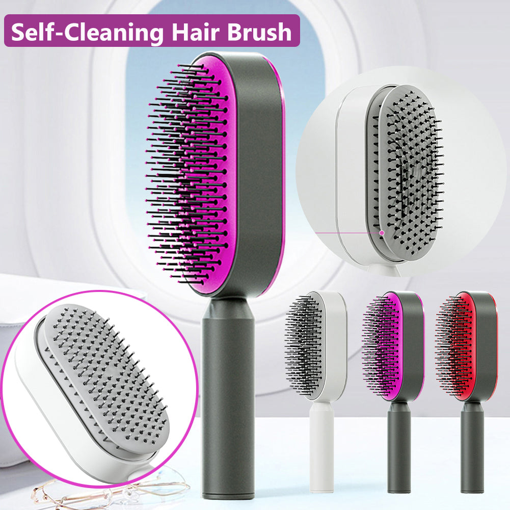 Self Cleaning Hair Brush For Women One-key Cleaning Hair Loss Airbag Massage Scalp Comb Anti-Static Hairbrush-fcaeb1f0a9cf3359070f801c40d865da