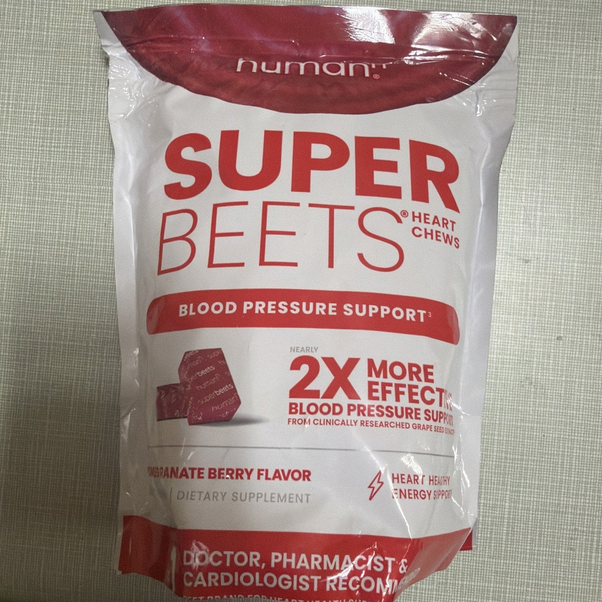 Superbeets Heart Chews, Nitric Oxide & Blood Pressure Support, 60 Count-Superbeets Heart Chews, Nitric Oxide & Blood Pressure Support, 60 Count