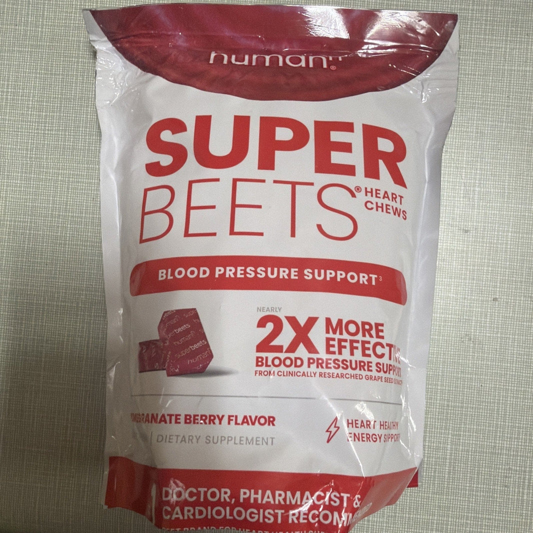 Superbeets Heart Chews, Nitric Oxide & Blood Pressure Support, 60 Count-Superbeets Heart Chews, Nitric Oxide & Blood Pressure Support, 60 Count