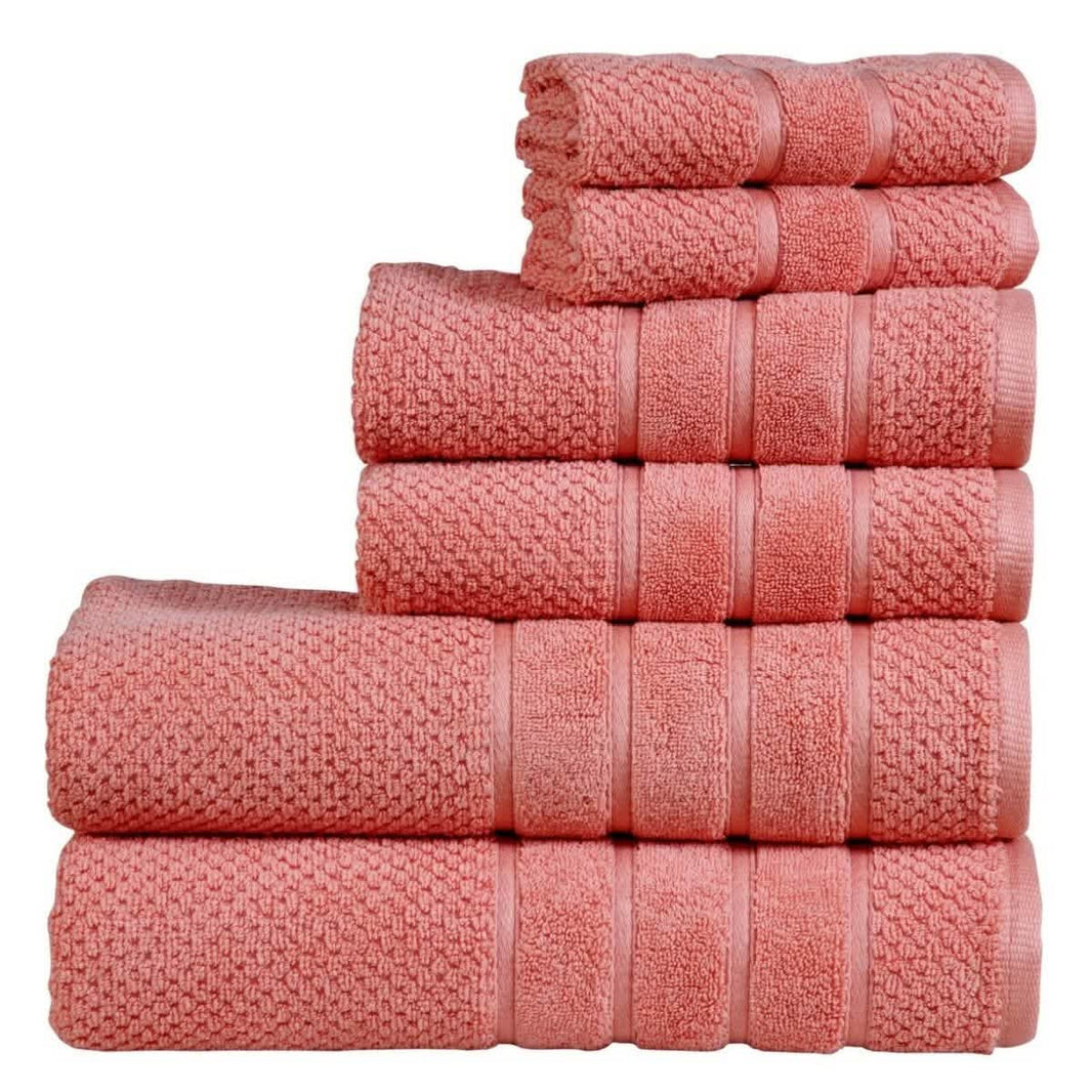 Bibb Home 6-Piece Egyptian Cotton Zero Twist Towel Set-Bibb Home 6-Piece Egyptian Cotton Zero Twist Towel Set