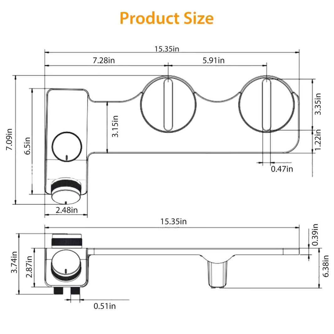 Bidet Attachment Non-Electric Fresh Water Sprayer with Self Cleaning Dual Nozzle-Bidet Attachment Non-Electric Fresh Water Sprayer with Self Cleaning Dual Nozzle