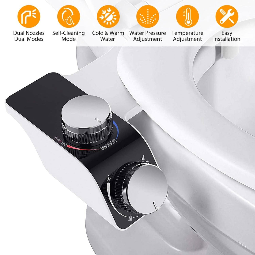 Bidet Attachment Non-Electric Fresh Water Sprayer with Self Cleaning Dual Nozzle-Bidet Attachment Non-Electric Fresh Water Sprayer with Self Cleaning Dual Nozzle