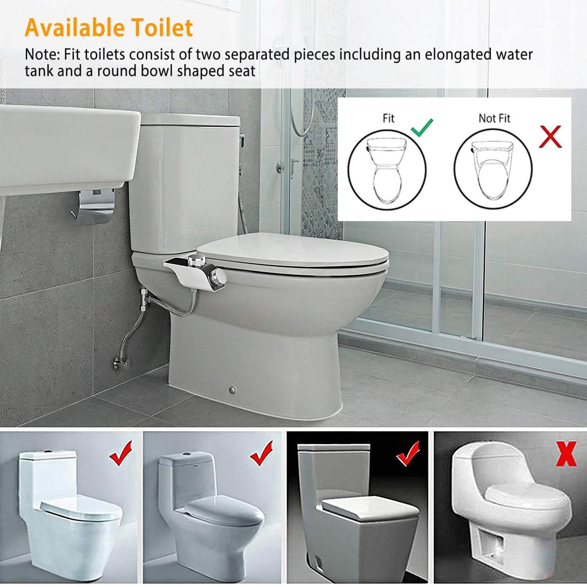 Bidet Attachment Non-Electric Fresh Water Sprayer with Self Cleaning Dual Nozzle-Bidet Attachment Non-Electric Fresh Water Sprayer with Self Cleaning Dual Nozzle