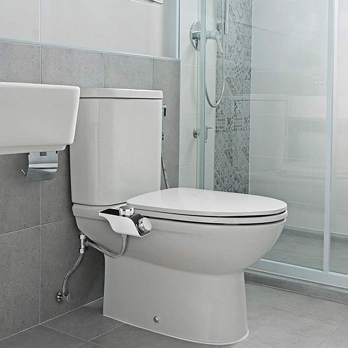 Bidet Attachment Non-Electric Fresh Water Sprayer with Self Cleaning Dual Nozzle-Bidet Attachment Non-Electric Fresh Water Sprayer with Self Cleaning Dual Nozzle
