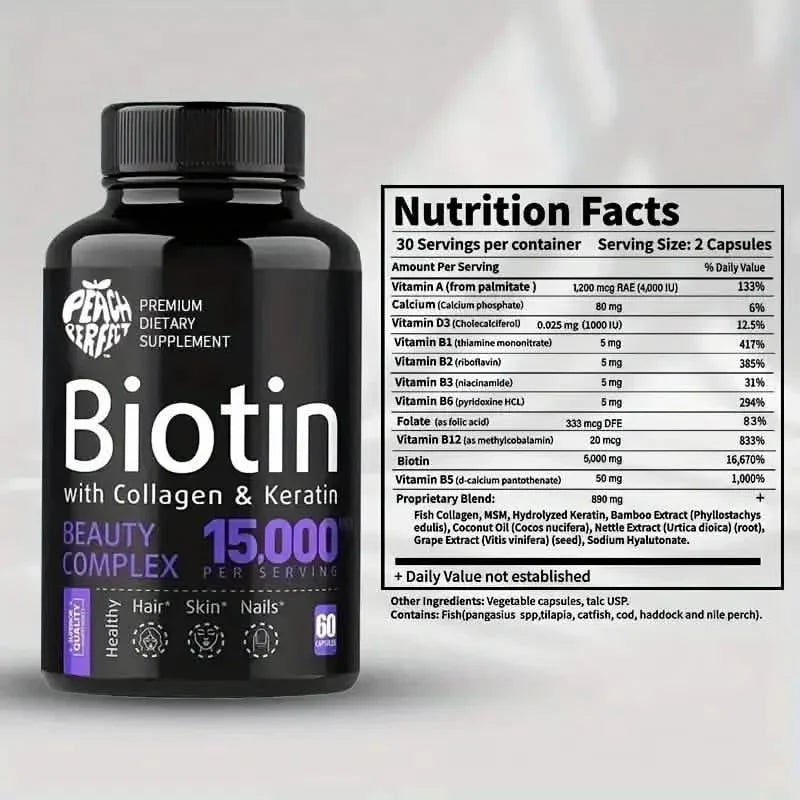 Biotin Capsules Multivitamin Collagen Keratin Supplement Hair Skin And Nail Vitamin-Biotin Capsules Multivitamin Collagen Keratin Supplement Hair Skin And Nail Vitamin