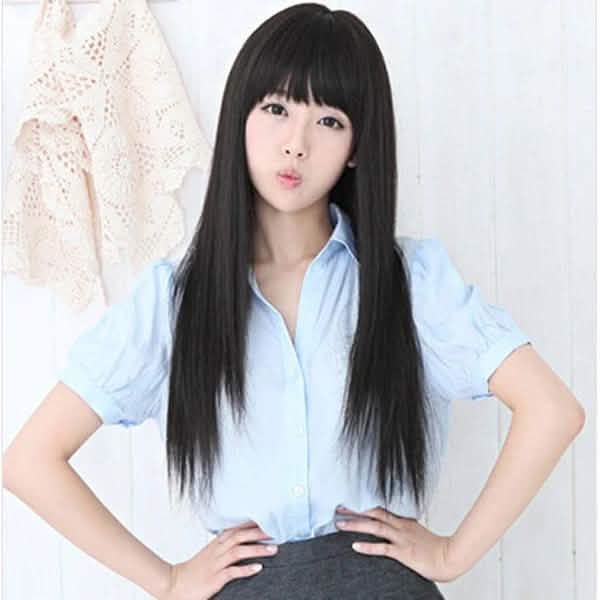 Black Long Straight Full Hair Wig Cosplay-Black Long Straight Full Hair Wig Cosplay