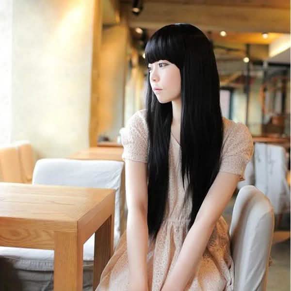 Black Long Straight Full Hair Wig Cosplay-Black Long Straight Full Hair Wig Cosplay