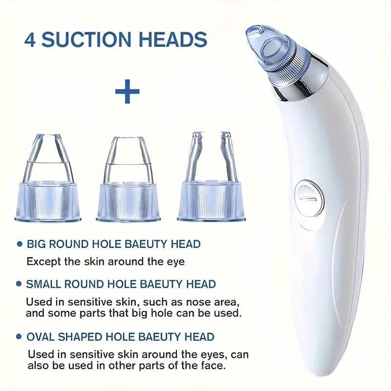 Blackhead Vacuum Remover, Powerful Portable Facial Pore Cleaner With 4 Probes-Blackhead Vacuum Remover, Powerful Portable Facial Pore Cleaner With 4 Probes
