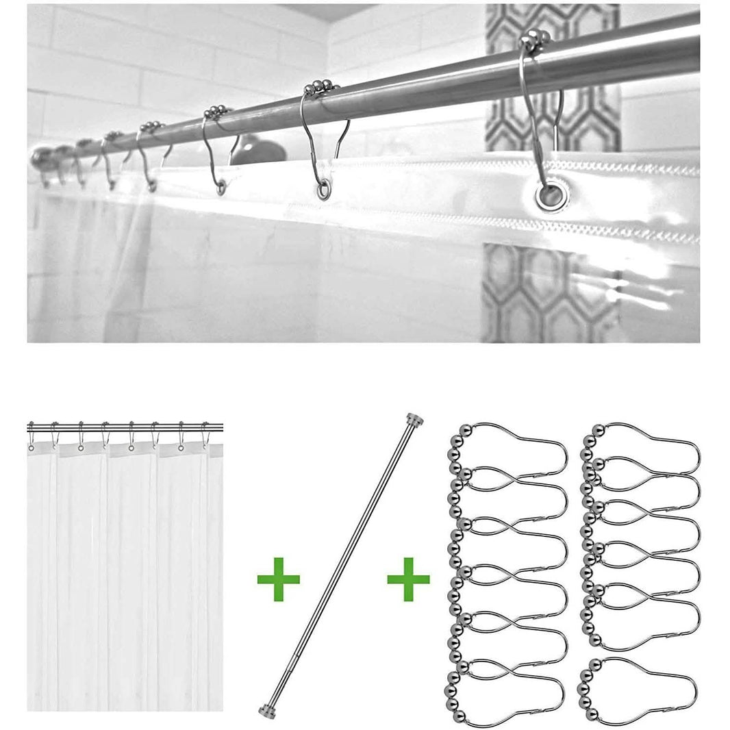 Bolford Shower Curtain & Rod Set-Bolford Shower Curtain & Rod Set