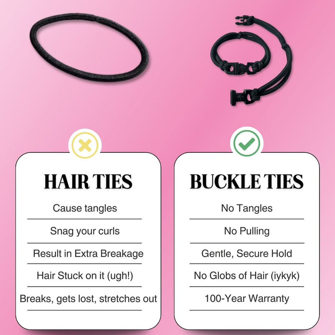 Buckle Hair Tie Elastics – Quick-Release, Snag-Free, Zero Tangles-Buckle Hair Tie Elastics – Quick-Release, Snag-Free, Zero Tangles