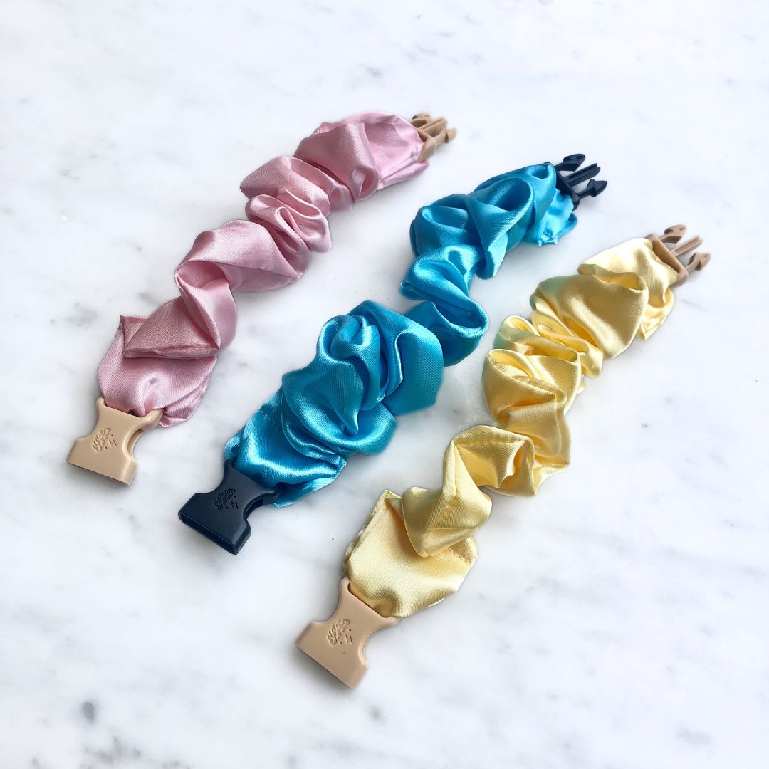 Cotton Candy - 3-Pack Vibrant Pastel Buckle Scrunchies Bundle - No Snagging, No Tangles-Cotton Candy - 3-Pack Vibrant Pastel Buckle Scrunchies Bundle - No Snagging, No Tangles
